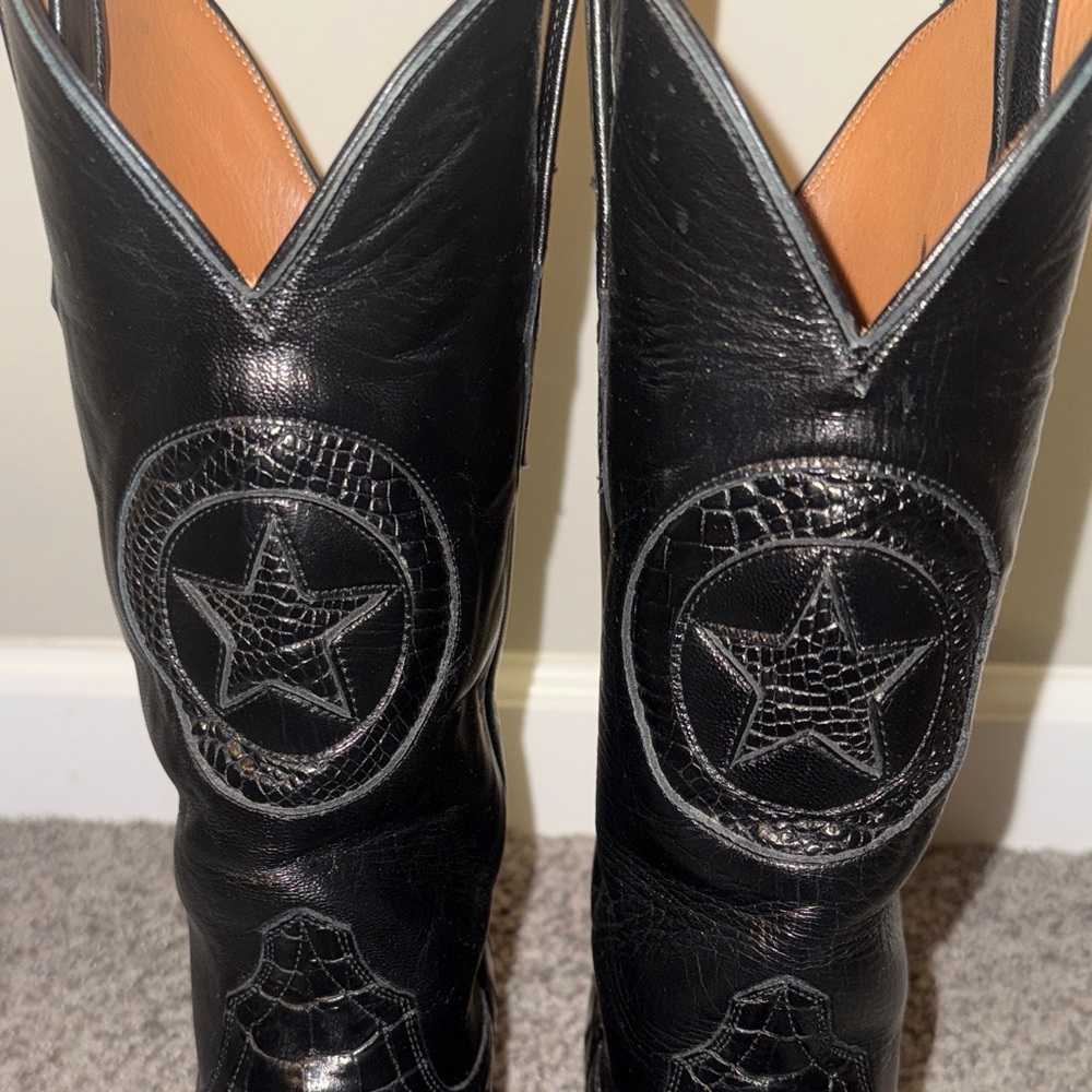 Black Jack alligator boots with lone star inlay. Size 9D - Picture 2 of 10